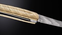 Pocketknife: Steak knife to go, Pocket knife full damask gold-coloured